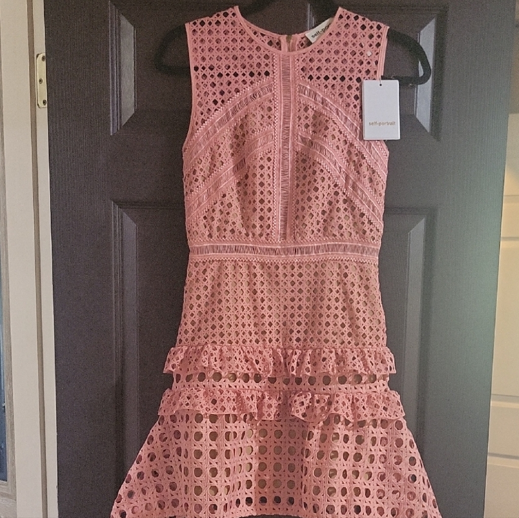 Self-Portrait Pink Lace Dress